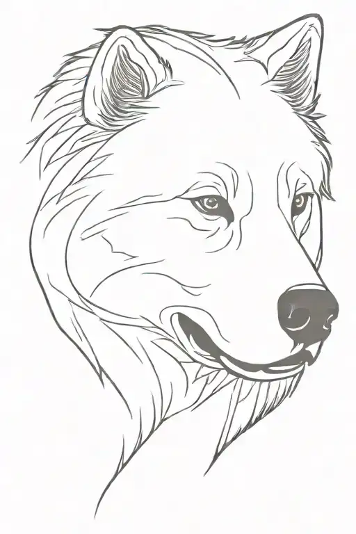 Samoyed Dog Face Profile Holding