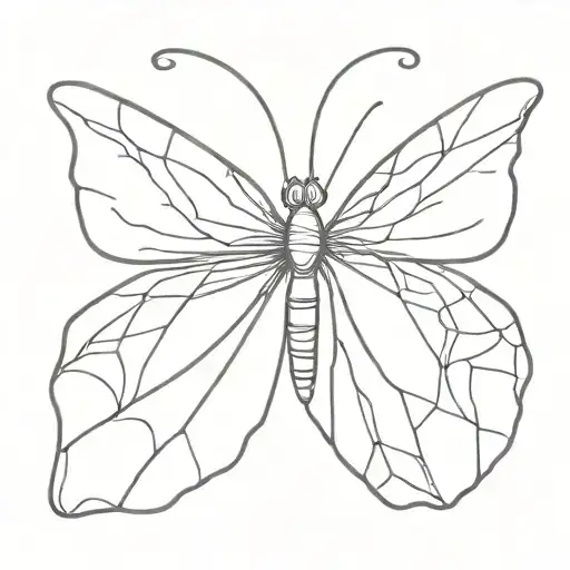 Detailed Fine Line Butterfly Made
