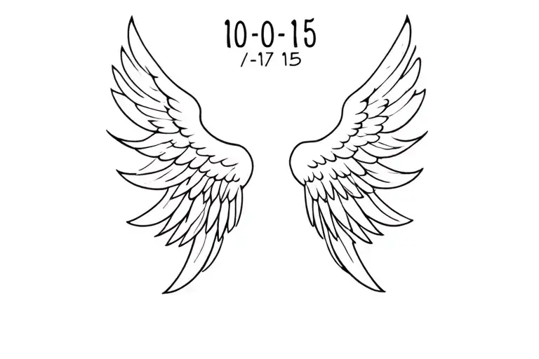 Angel Wings With Date 10-10-15