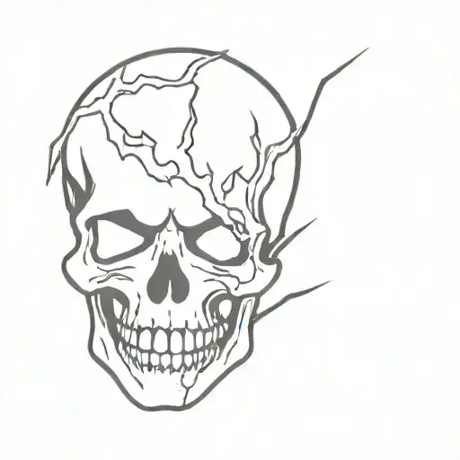 A Skull Made With Lightning Bolt