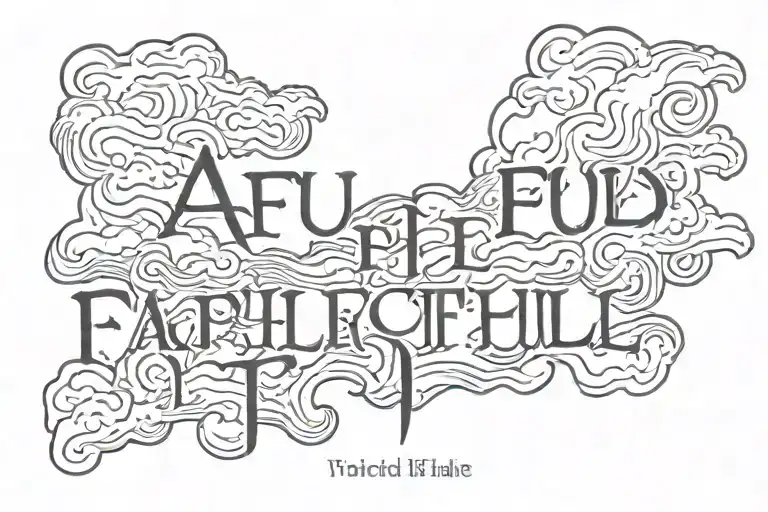 Words Faithful In Prayer Written Inside Clouds