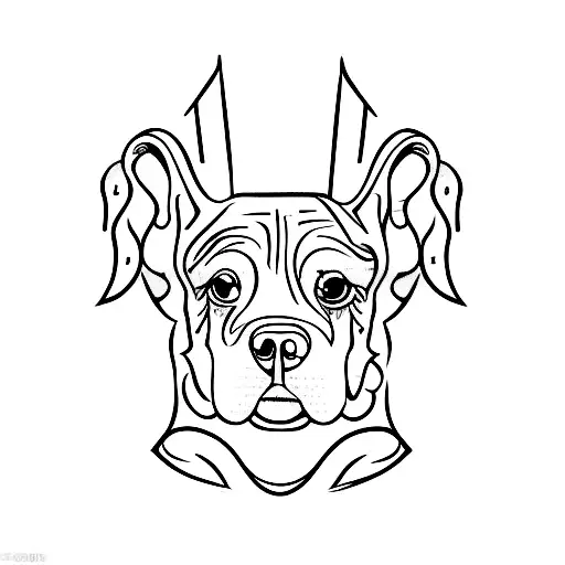 A Minimalist Tattoo Of A Dog Sitting On Top Of A Mountain Peak