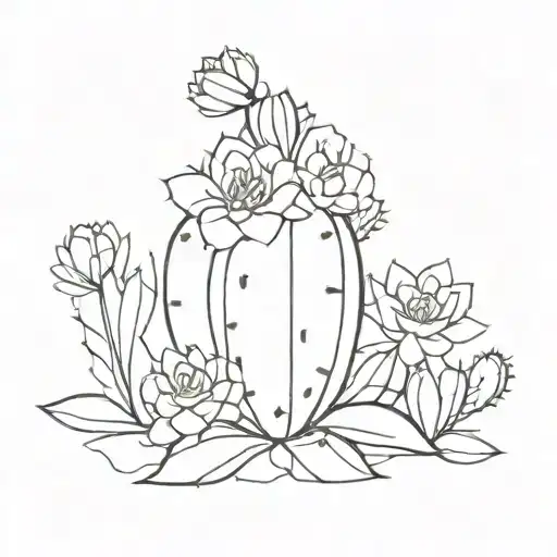 Cactus With Flowers Wrapped