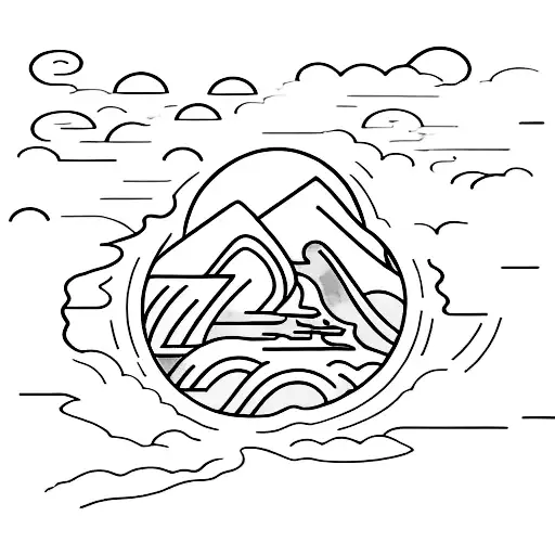 A Waterfall Cascading Into A Crystal Clear Lake