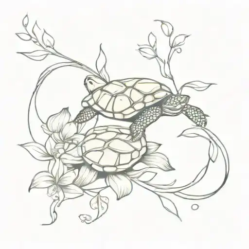 Turtle And Orchid Vine Wrapping