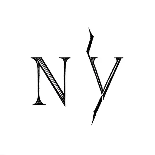 Tattoo Of The Letters N And V But Broken