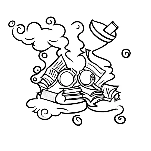 Bookshelf With Fantasy-themed Books And A Steaming Cup Of Coffee