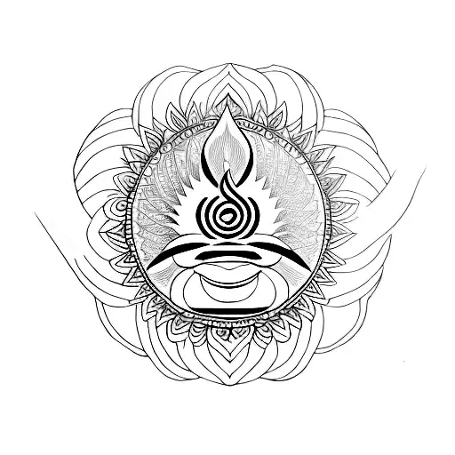 Fine Line Lotus With Om
