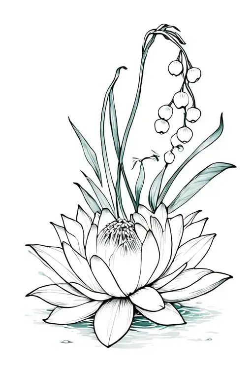 Water Lily & Lily Of The Valley Flowers