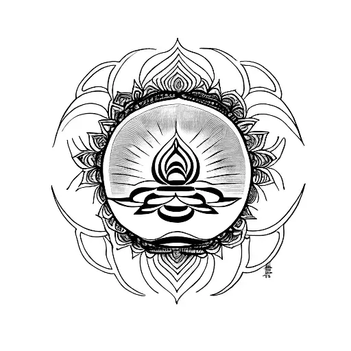 Fine Line Lotus With Om