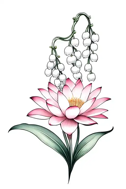 Water Lily & Lily Of The Valley Flowers