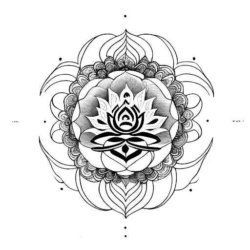 Fine Line Lotus With Om