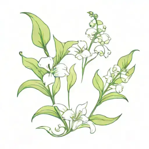 Lily Of The Valley And Morning Glory Flowers