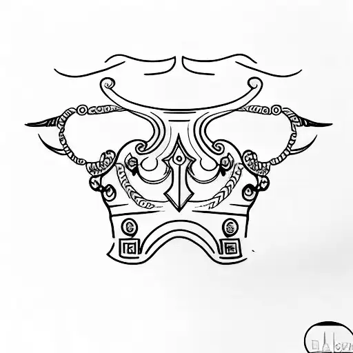 A Minimalist Tattoo Combining A Roman Helmet And Michelangelo's David