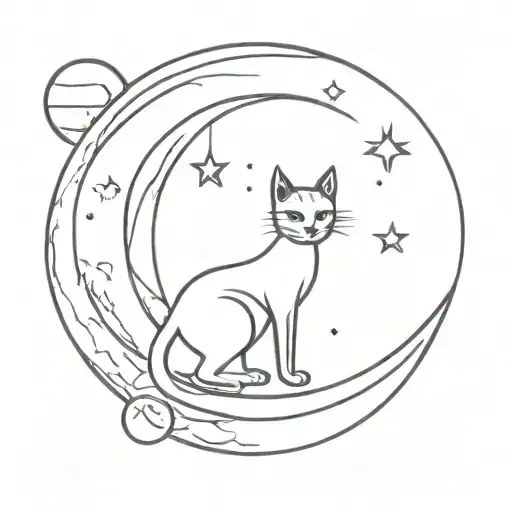 Dark Cat On The Moon