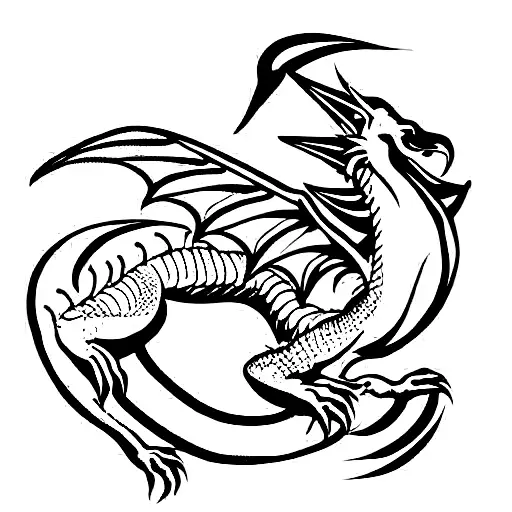 A Welsh Dragon Spreading Its Wings