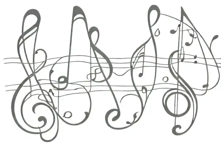 Music Notes Intertwined