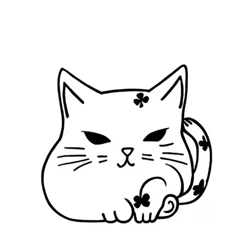 Japan Shamrock Cat Curled