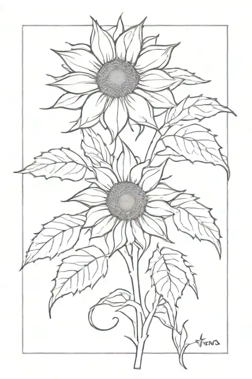 Sunflower With Thorns Intertwined