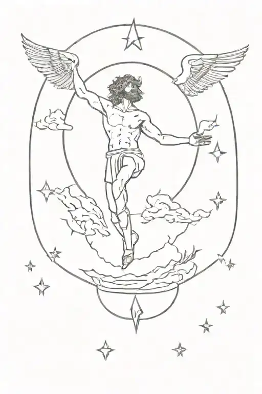 Tarot Card Replacing The Fool With Icarus Falling From Sky