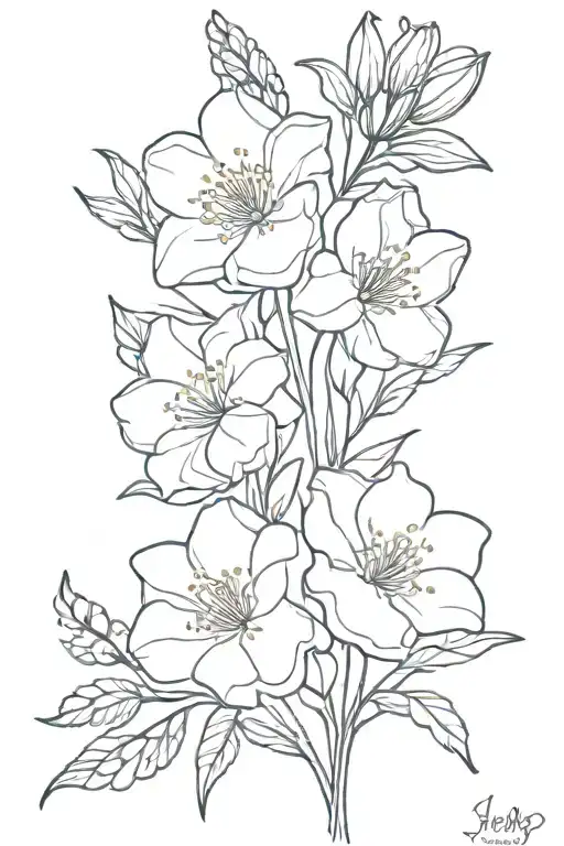 July Feb Aug Birth Flower Bouquet