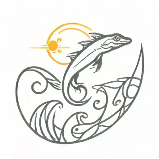 Sunset Star Waves Lizard