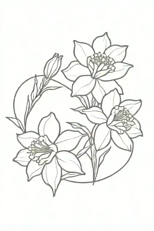 Carnation Daffodil Daisy Flowers Intertwined