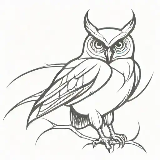 Scary Owl Eyes Looking Straight Withtout Body