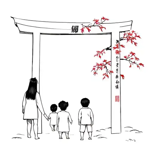 Torii With Children