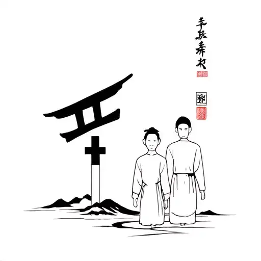 Torii With Father & Son