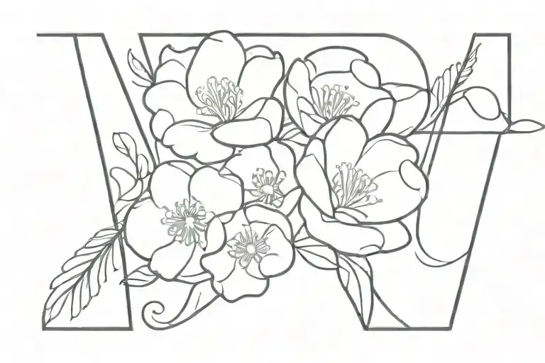 The Word Flores With A Flower Bouquet