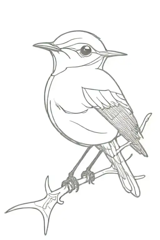 Robin Bird Outline Minimalist