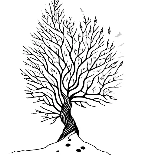 A Tattoo Of A Book With A Trail Of Footprints Leading Into A Forest