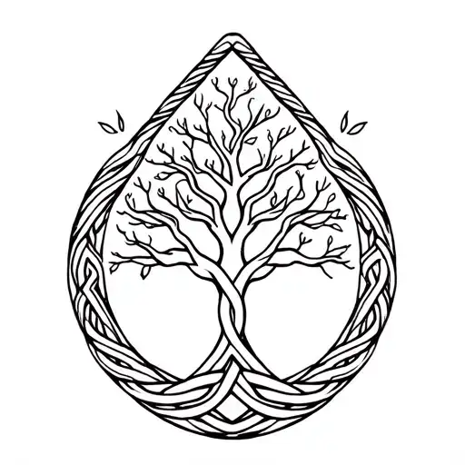 Dara Knot With Tree Of Life Knot Intertwined