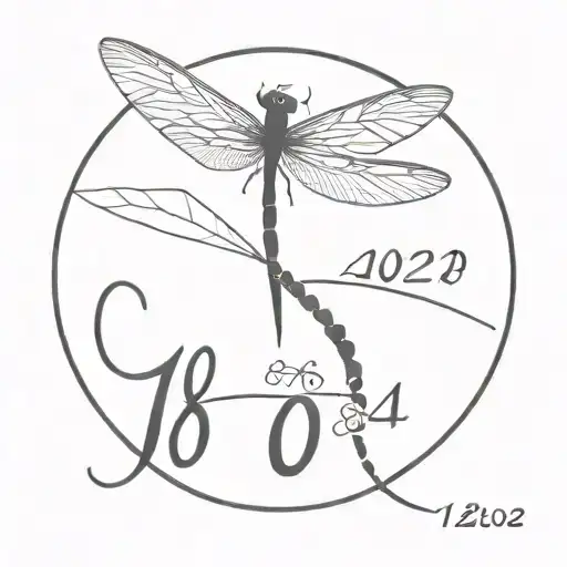 Black And White Dragon Fly Pointing Left With The Date 11 01 2024 Underneath