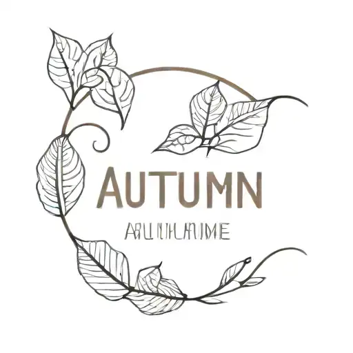 Tattoo With The Word Autumn Block Letter Style