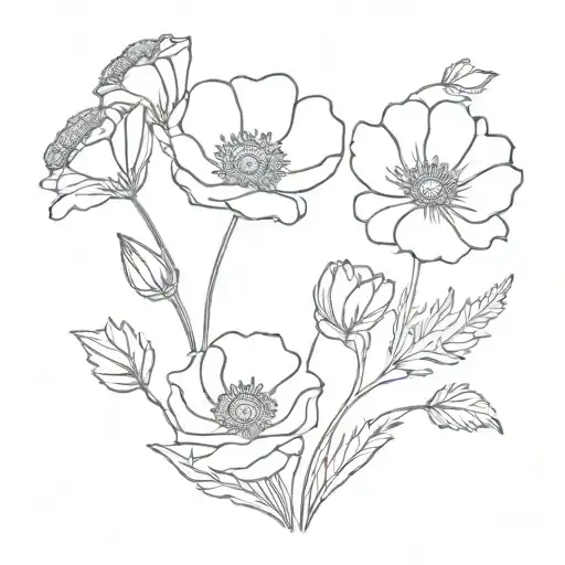 Poppy And Daisy Flowers