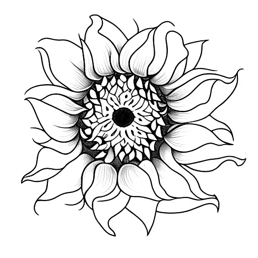A Sunflower With A Hidden Knife Motif In The Petals