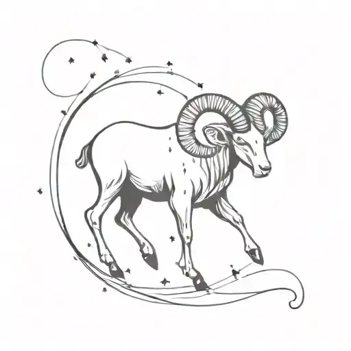 A Minimalistic Design Of A Lonely Aries Constellation Surrounded By Dark Shadows