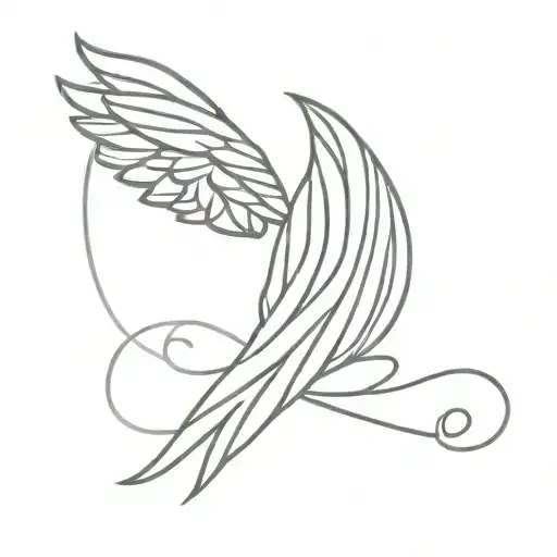 Angel Wings With Letter B