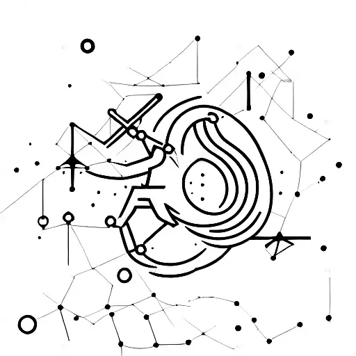 A Constellation Of Sagittarius Formed By Waves And Skateboards