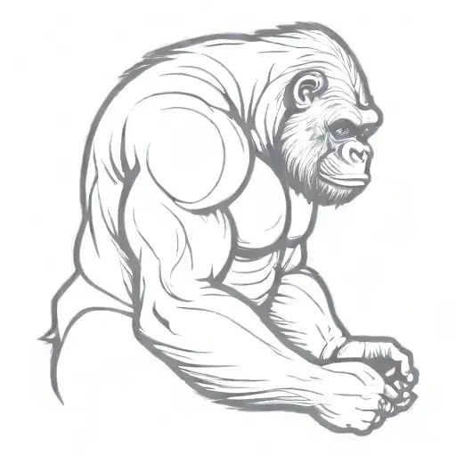 Super Muscular Gorilla Body Shaped Like