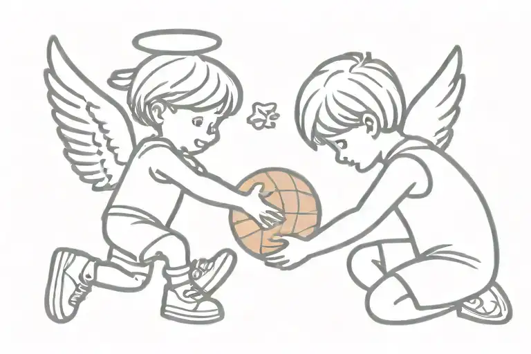 Angel Giving A Kid A Basketball