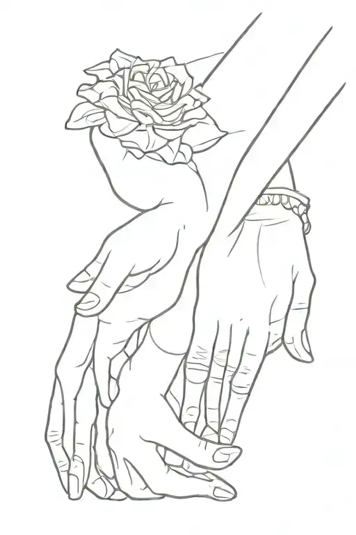 Mum And Daughter Holding Hands Holding