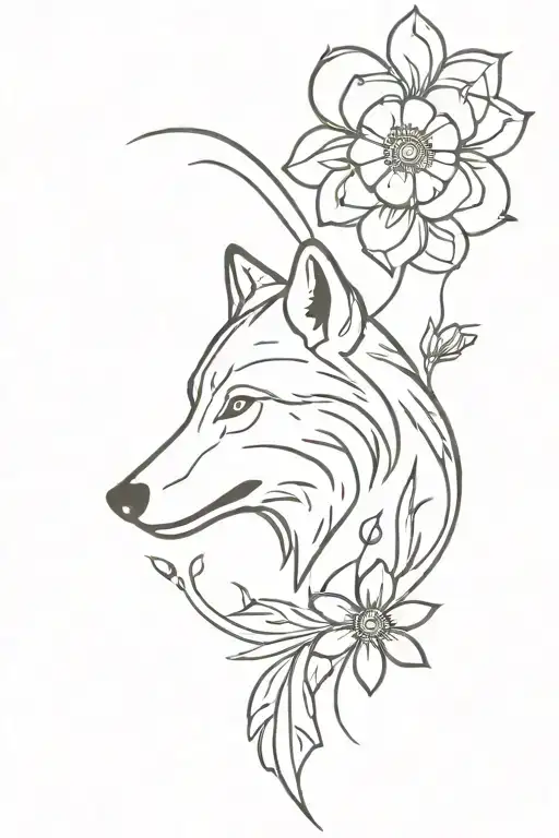 Wolf And Daisy Flower