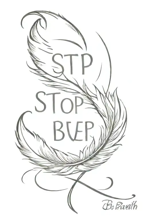 Feather With The Words Stop Breath Be Written On The Bards