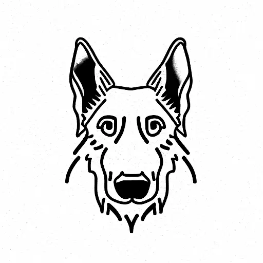 German Shepherd Head Outline