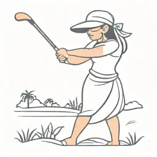Hula Girl Playing Golf