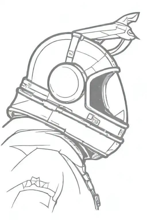 Crow Looking Down At An Astronaut Helmet