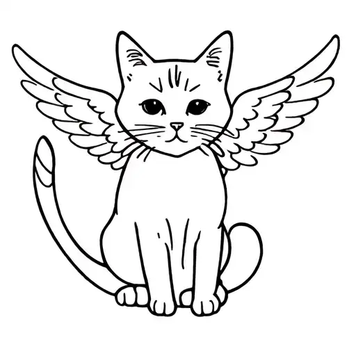 Scottish Cat With Angel Wings